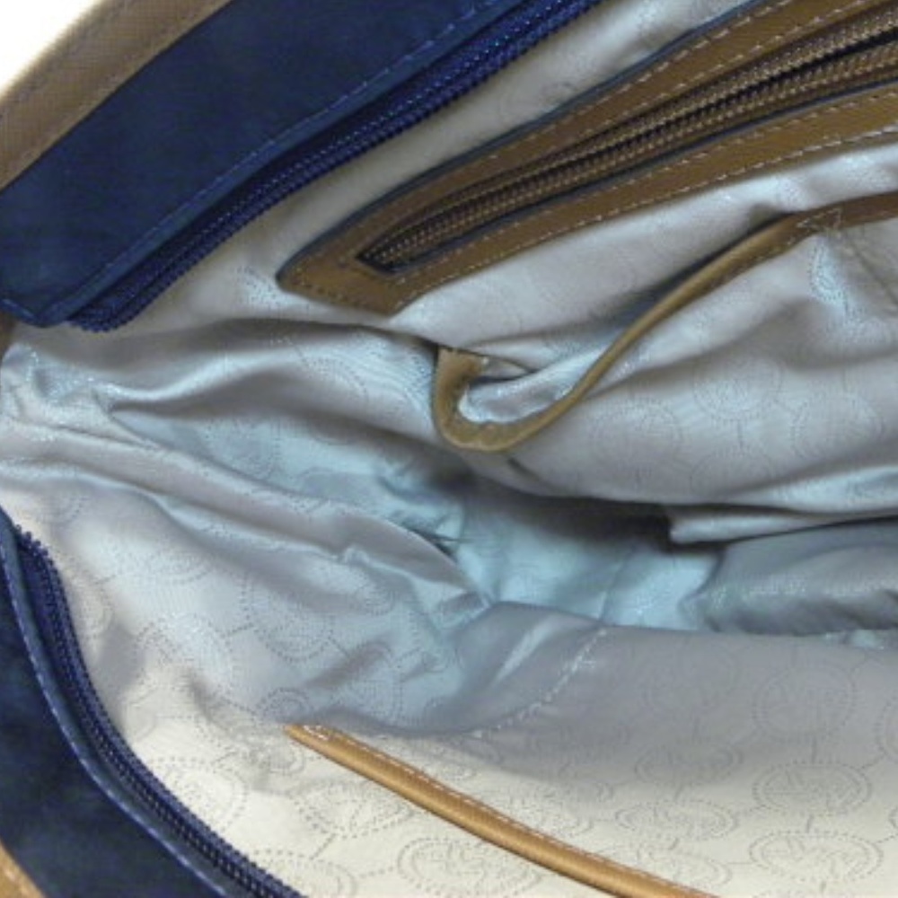 Michael Kors Kempton Navy Blue/Brown Shoulder Bag - Picture 6 of 6